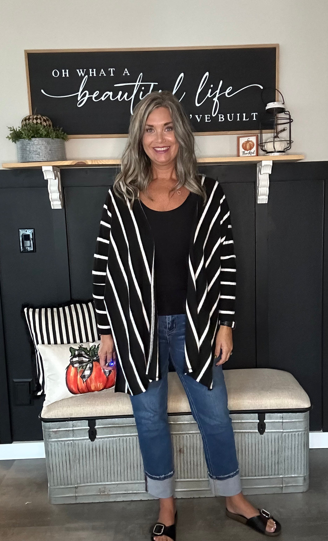Stripe Kimono Cardigan