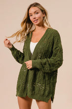 Load image into Gallery viewer, Pointelle Cardigan-Olive
