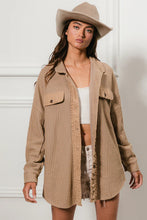 Load image into Gallery viewer, Waffle Oversized Shacket-Taupe
