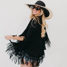Load image into Gallery viewer, Fringe Kimono-Black
