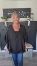 Load and play video in Gallery viewer, Fringe Kimono-Black
