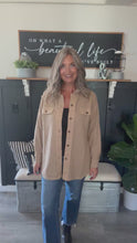 Load and play video in Gallery viewer, Waffle Oversized Shacket-Taupe
