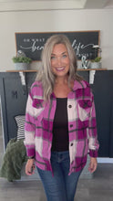 Load and play video in Gallery viewer, Plum Plaid Fleece Shacket
