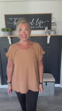 Load and play video in Gallery viewer, Animal Ruffle Sleeve Top-Toffee
